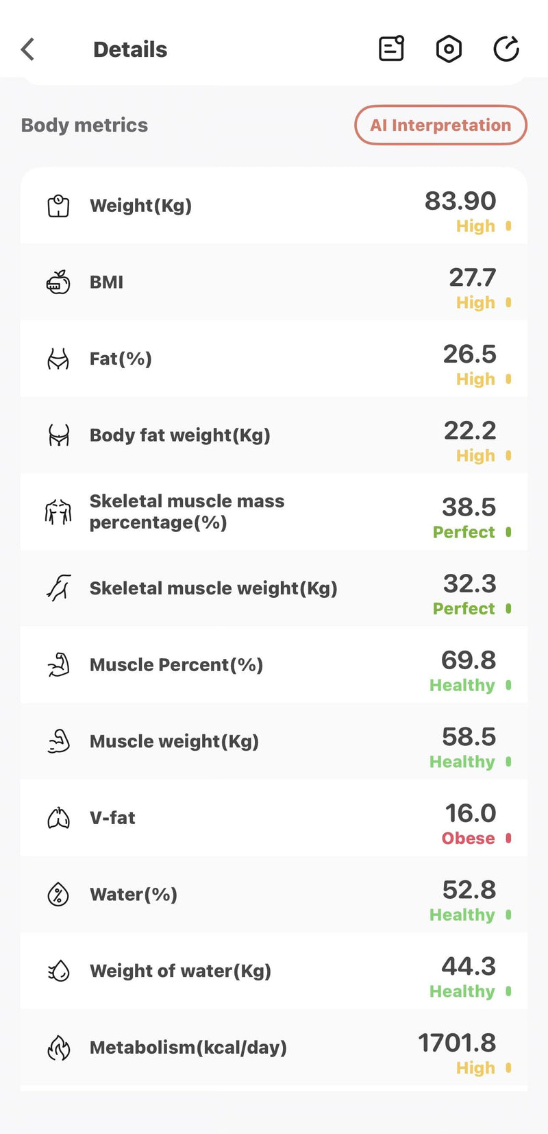 "My weight is high but the scale revealed my skeletal muscle mass is Perfect and muscle percent 69.8% Healthy! Now I know exactly what to work on. Real insights, real motivation! ⭐⭐⭐⭐⭐ — Hassan, Rawalpindi"